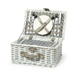 Importclick - Cesta Cooler Mimbre Aluminio 39X26X19 Cm Picnic Midland