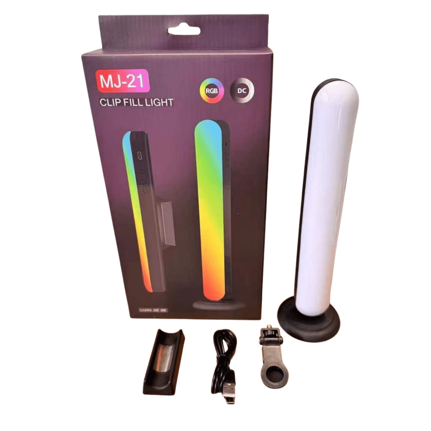 Genérico - Luz De Relleno Mj-21 Rgb | Clip Y Soporte De Escritorio Blanco Multicolor