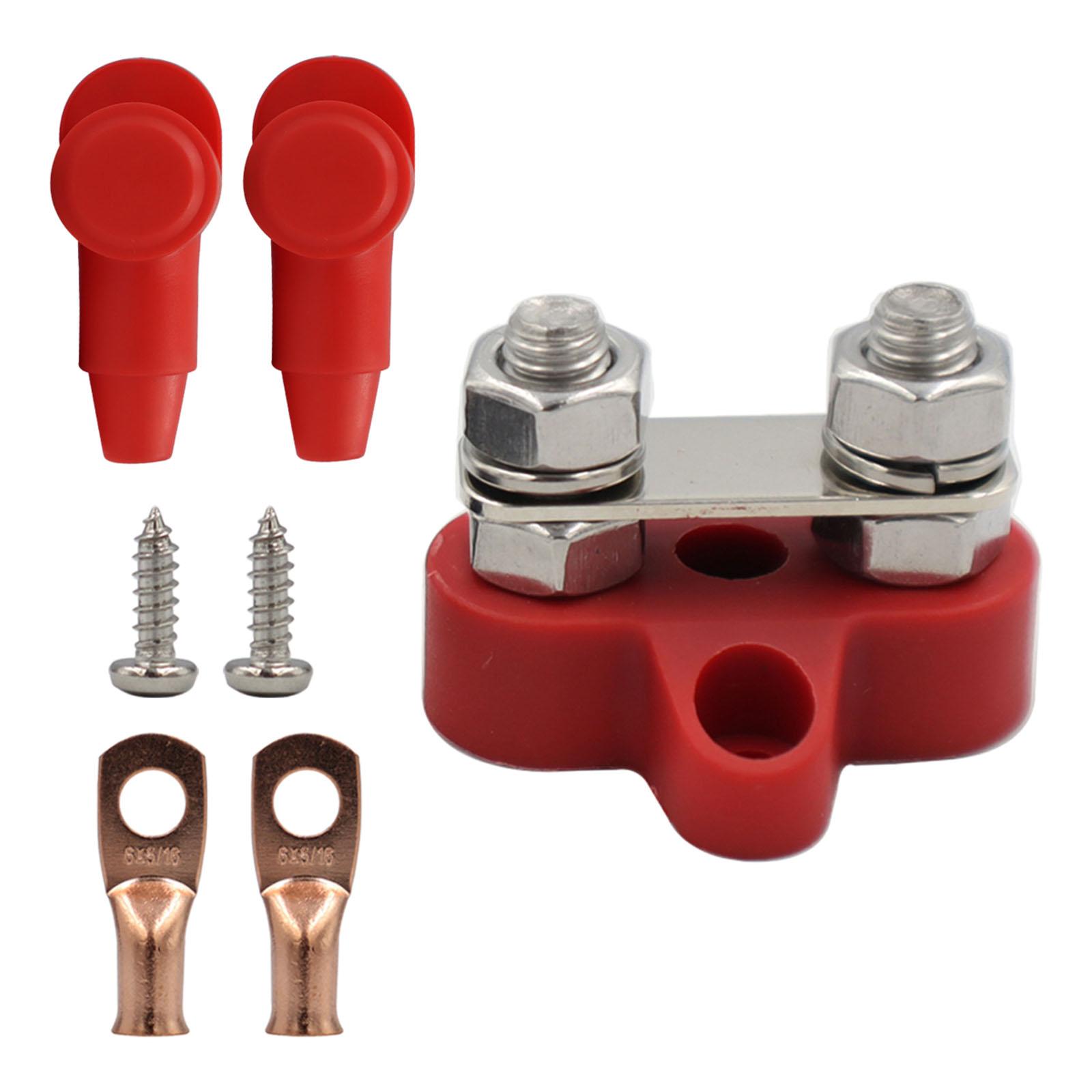 Magideal - Bloque De Poste De Empalme De Energía De Resistente, Bloque De Distribución De Perno Aisdo De Apto Para Camión Rv Barco , Rojo Con Junta Junta Roja