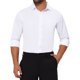 thumbnail image 1 of INSPIRE CHIC Camisa de Hombre Inspirada Cuello de Punto Manga Larga Botón Color Sólido Camisa de Vestir de Negocios XL Blanco, 1 of 5