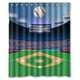 thumbnail image 1 of Cortina de ducha con diseño de estadio deportivo de béisbol, juego de cortina de baño con ganchos, tamaño 60 x 72 pulgadas, 1 of 3