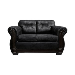 América Decora - Sofá Con Resorte Estructural 2 Personas Taurus Envejecido Negro