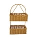 thumbnail image 4 of Cesta de mimbre de imitación montada en la pared, estantes de almacenamiento de cesta colgante tejida, cesta de pared tejida para jardín, cocina organ Cuadrado 2 capas, 4 of 5