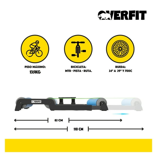 Rodillo De Rulo Bicicleta Ciclismo Entrenamiento Overfit Lider