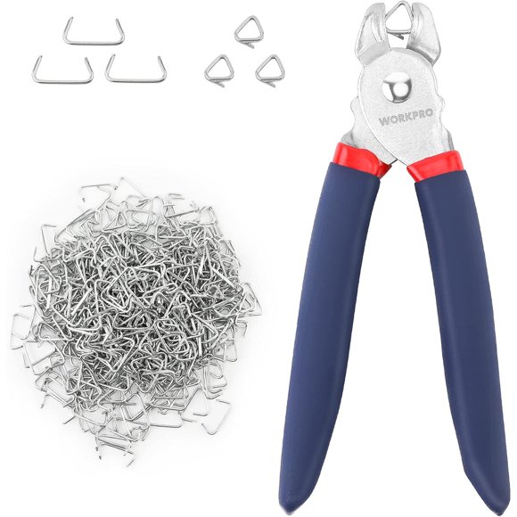 WORKPRO Hog Ring Pliers con 500 anillos para grapas de 34
