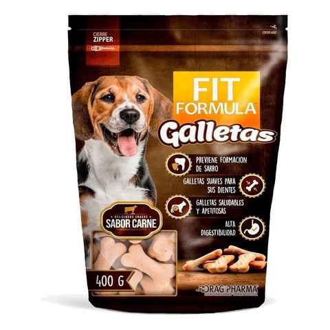 Veterinaria Drag Pharma - Galletas Golosina Comida Snack Carne Fit Perro Mascota 400Gr
