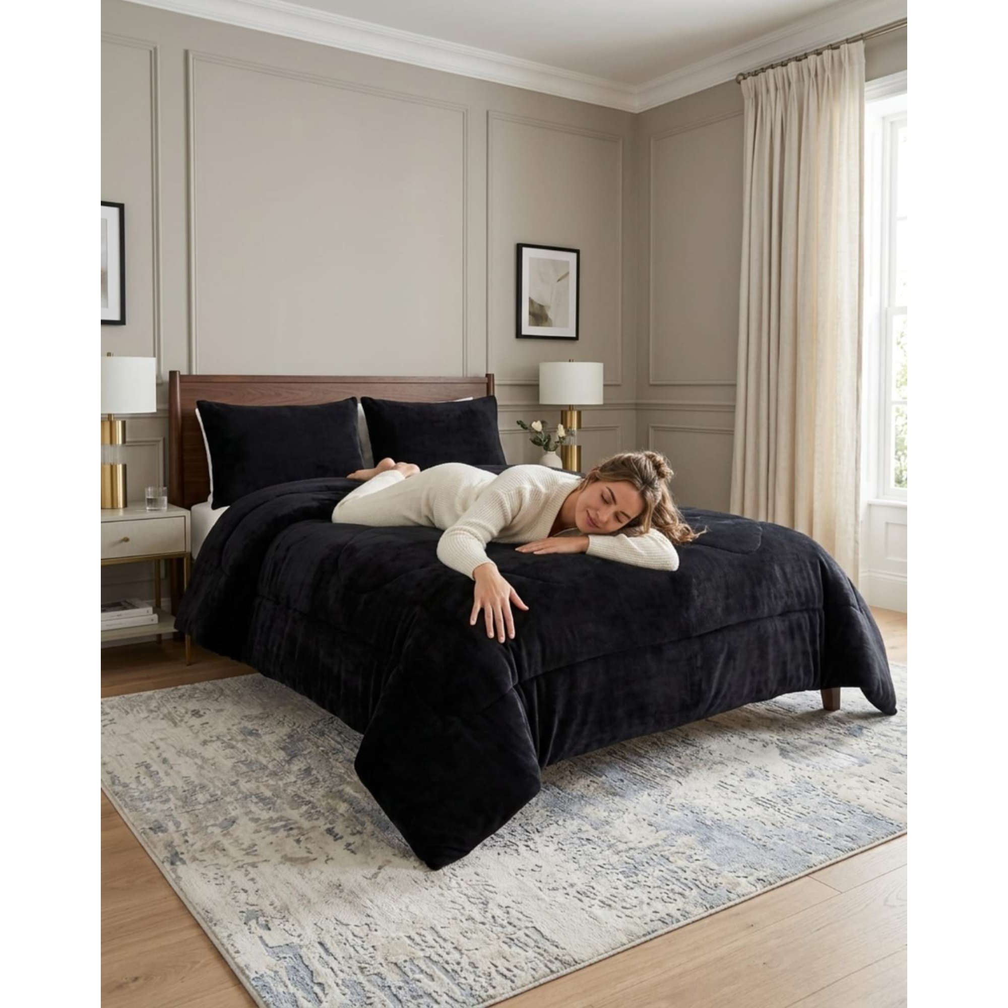 Myl Todo Hogar - Plumón Cubrecama King Plush Con Reverso Chiporro Invierno
