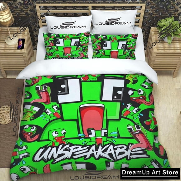 x1407 Bed SheetsCartoon Funny Play U-Unspeak-able Bedding Set Boys Girls Twin Full Size Duvet Cover Pillowcase Bed Adult Bedroom 3-Piece Bedding Set (1 Duvet Cover + 2 Pillow Shams) nj1407