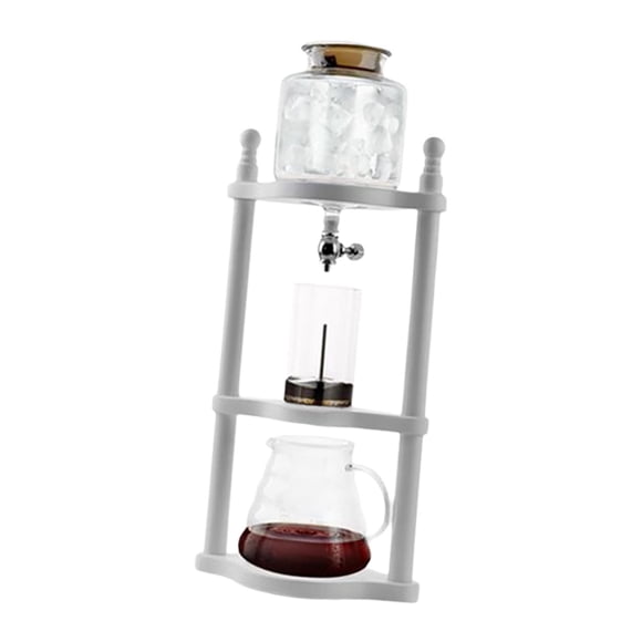 Brew Dripper Espresso Drip Pot Cold Brew Maker Cafetera de goteo Bote de de borosilicato para cuatro ~ 6 tazas con válvula ajustable para , Haya Blanco