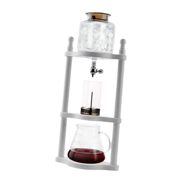Brew Dripper Espresso Drip Pot Cold Brew Maker Cafetera de goteo Bote de de borosilicato para cuatro ~ 6 tazas con válvula ajustable para , Haya Blanco