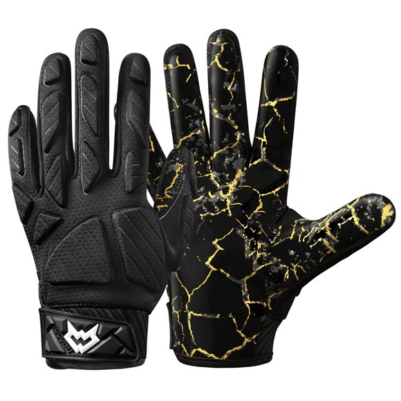 Guantes de fútbol americano WVVOU XL acolchados y adherentes para receptores
