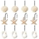 thumbnail image 1 of Gancho para cortina de ducha, 12 unidades, de resina, decorativo, con forma de concha y estrella de mar, para decoración del hogar y el baño (azul), 1 of 7