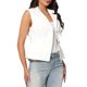 thumbnail image 4 of INSPIRE CHIC Chaleco de regreso a clases para mujer, botones de mezclilla, solapa con muesca, cintura elástica, chaquetas sin mangas de mezclilla, 2XL blanco, 4 of 6