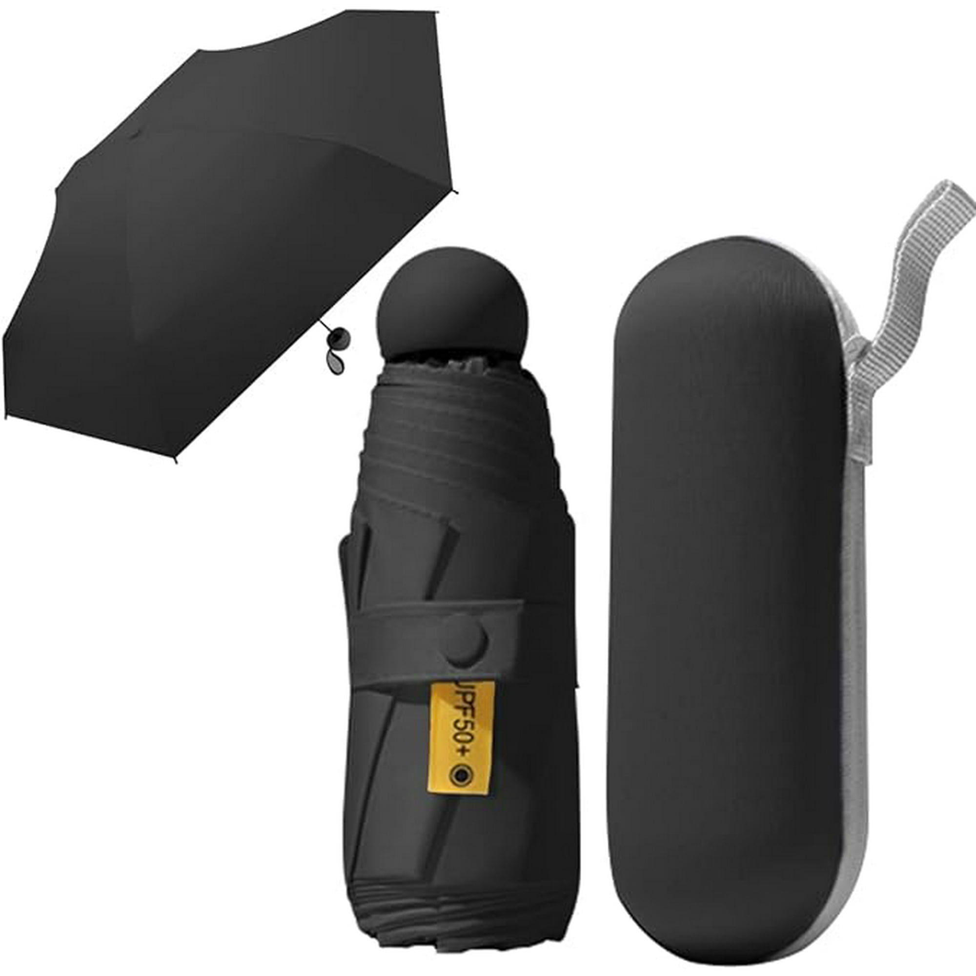 Veat00l - Mini Paraguas Plegable De 8 Huesos, Protección Uv, A Prueba De Viento Y Lluvia, Ligero Y Portátil, Viene Con Una Funda De Transporte, Adecuado Para Llevar A Diario