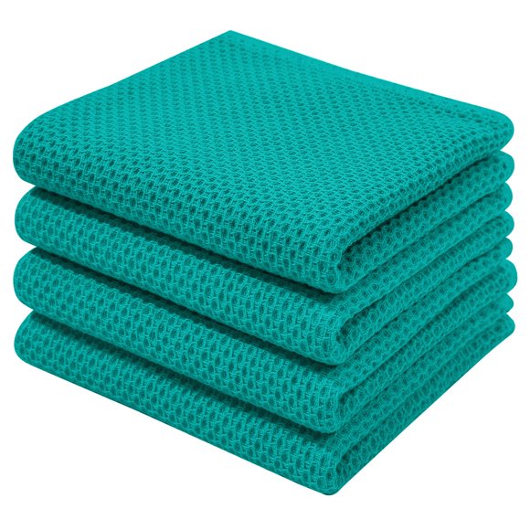 Toalla Homaxy de algodón, pack de 4, 33 x 71 cm, color verde azulado