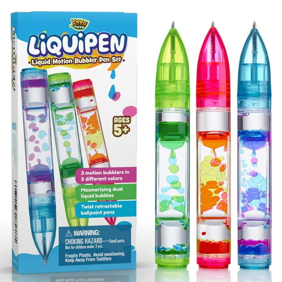Bolígrafos Liquid Motion Liquipen YoYa Liquipen para niños y adultos, paquete de 3