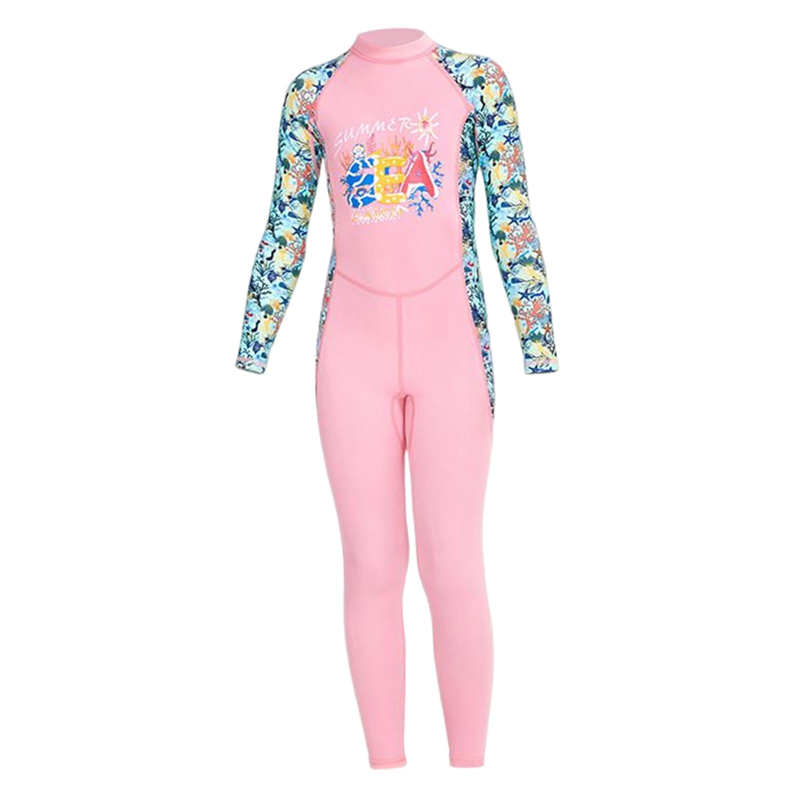 Magideal - Traje De Baño Para Niños, Traje De Baño Con Cremallera, Manga Larga, Trajes Completos, Traje De Buceo, Traje Húmedo Para Deportes Acuáticos, Kayak, Su Rosa S