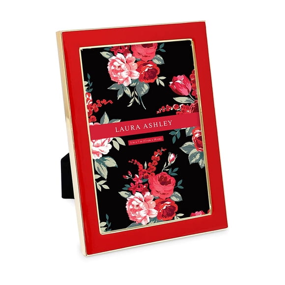 Portarretrato Laura Ashley Esmaltado Rojo 5x7 con Borde Dorado