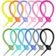 thumbnail image 1 of Paquete de 12 bridas de silicona Coldeul, organizador de cables, clips multiusos para sellar bolsas, brida reutilizable para pan, 21,5 cm/8,5 pulgadas, 1 of 7
