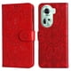 thumbnail image 4 of Funda tipo cartera FOXDOCK para OPPO Reno 11 5G , diseño girasol en relieve, cuero PU, cierre magnético, soporte y tarjetero, 4 of 5