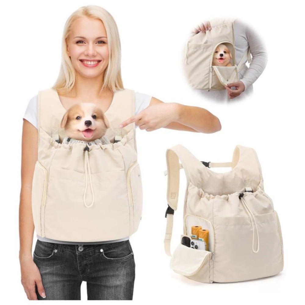 Xusx111 - Mochila Del Portador Delantero Del Perro, Mochila Ajustable Del Portador Del Perro De Mascota Mochila De Viaje Del Perro De Malla Ventilada Con Ventanas Laterales Con Cremallera Para Senderi