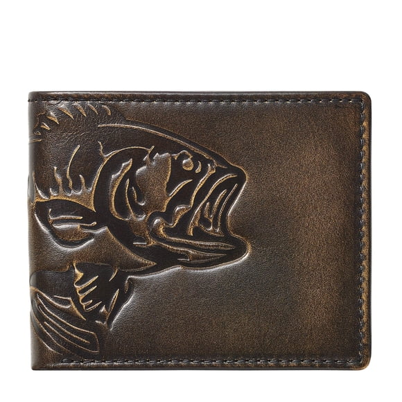 Wallet House de Jack Co. Carcasa plegable Bass Fish para hombre, color negro