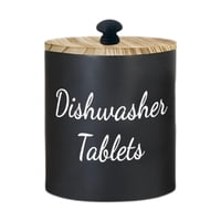 Bothyi - Contenedor De Cápsulas Para Lavavajillas, Organizador De Madera A Prueba De Polvo Para Baño, Dormitorio, Escritorio, Color Negro