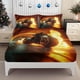 thumbnail image 1 of Dark Knight Motorcycle Flame Tunnel Speed Justice Guardian Pattern Fitted Sheet Set Elastic Design Bedding with Perfect Fit for Small/Medium/Large/Extra Large S, 1 of 1
