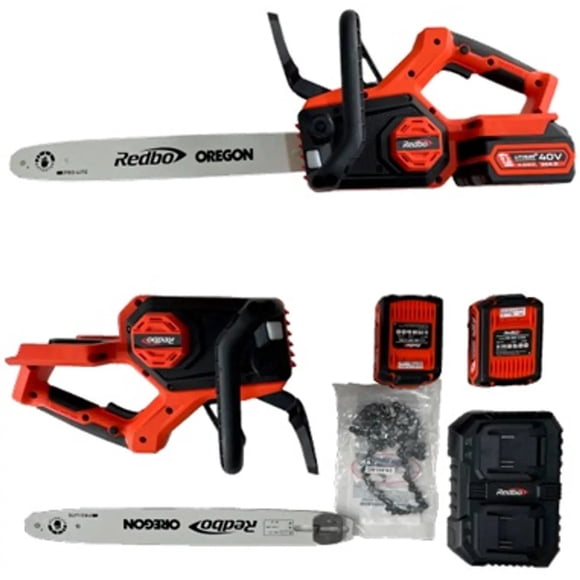 Motosierra Inalámbrica Brushless Redbo RB-MS40BL (16", 2 Baterías 4.0Ah, 40V, Espada Oregon)