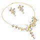 thumbnail image 2 of declaración de lujo rhinestone babero collar pendientes nupcial boda conjunto oro, 2 of 5
