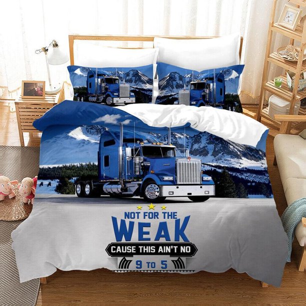 Trucks Printed Quilt Duvet Cover Set Home Textiles Bedspread Doona Cover3-Piece Bedding Set