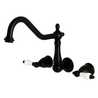 Grifo Romano Para Bañera Kingston Brass Heritage De Montaje En Pared, Negro Mate