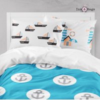 Milsleep - Ancla Náutica Faro Barco De Vela Gaviota Colección De Ropa De Cama Infantil Grande