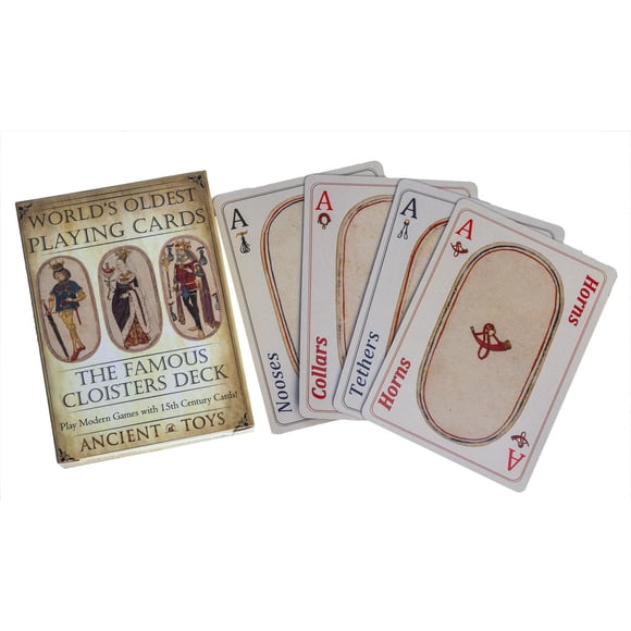 Juego de cartas, juguetes antiguos, claustro completo, baraja del siglo XV
