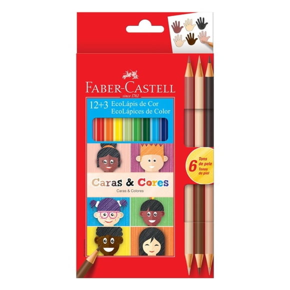 FABER-CASTELL LAPICES 12C + 3 CARAS Y COLORES