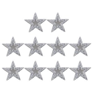 Bothyi - 10X Parches De Estrella De Diamantes De Imitación, Reparación De Apliques, Accesorios De Costura Plateados