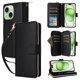 thumbnail image 1 of Funda Cartera con Cremallera y Correa para iPhone 15 Plus Soporte y Tarjetero Negro, 1 of 6