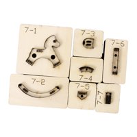 Magideal - Molde De Corte En Forma De Caballo, Plantilla De Caballo Balancín De Cuero, Madera, Portátil, Duradero, Fácil De Usar, Plantilla Reutilizable, Molde T 7Cmx6.5Cm