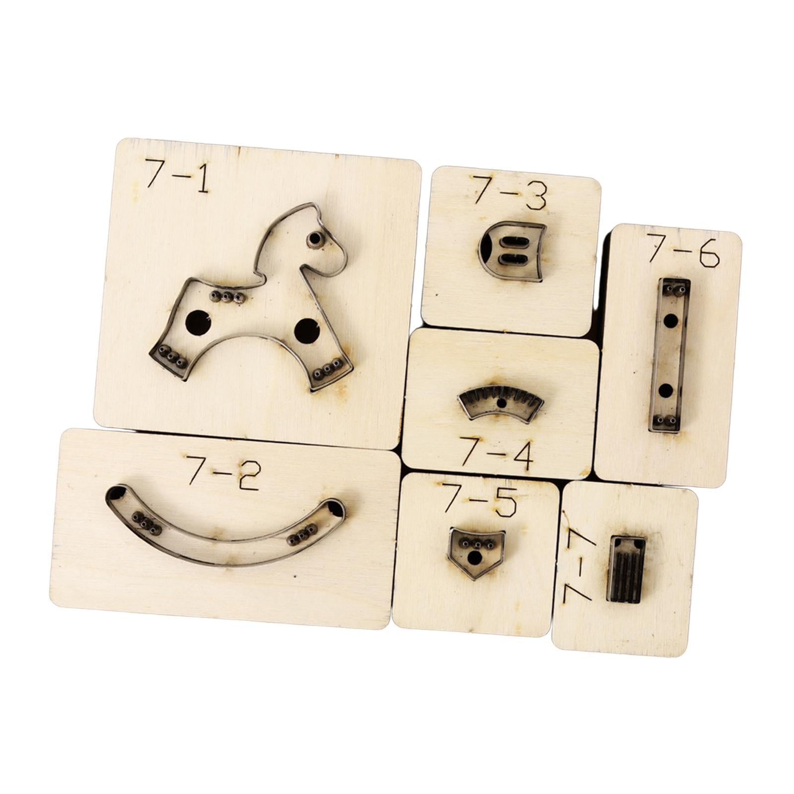 Magideal - Molde De Corte En Forma De Caballo, Plantilla De Caballo Balancín De Cuero, Madera, Portátil, Duradero, Fácil De Usar, Plantilla Reutilizable, Molde T 7cmx6.5cm