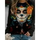 thumbnail image 2 of Women's Plus Size Halloween Skull Print Sweatshirt - Comfortable and Stylish Long Sleeve Sweatshirt, 2 of 5