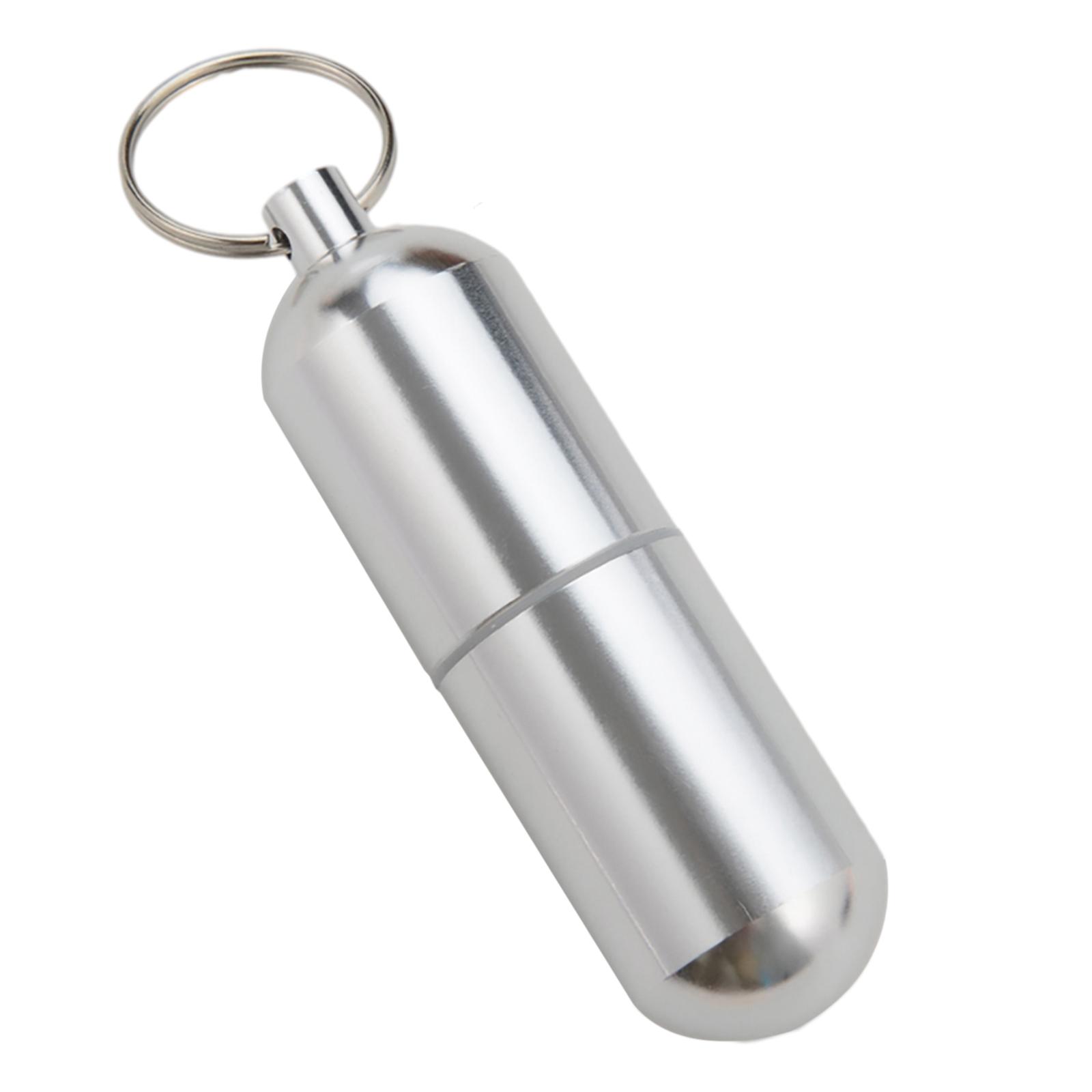 Magideal - Pastillero De Aleación De Aluminio, Caja Para Almacenar Pastillas, Bolsillos Multiusos, Dispensador De Tabletas, Contenedor Para Acampar, Senderismo Y