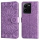 thumbnail image 4 of Funda tipo cartera FOXDOCK para Vivo V25E 4G , diseño girasol en relieve, cuero PU, cierre magnético, soporte y tarjetero, 4 of 5