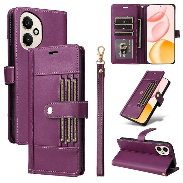 FOXDOCK Funda tipo Cartera para Honor 400 5G – Cubierta de Cuero PU con Múltiples Ranuras, Bolsillo para Efectivo y Correa de Muñeca