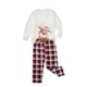 thumbnail image 1 of Pijamas familiares a juego de Navidad con cuello redondo, manga larga, pantalones a cuadros, 1 of 5