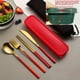thumbnail image 1 of Set, 304 Stainless Steel Portable Gift Cutlery Set Korean Cutlery Knife Fork Spoon Chopsticks Four Piece Set Portable, 1 of 5
