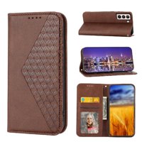 Funda Flip Foxdock Para Samsung Galaxy S22 , Estilo Billetera Con Diseño Rombo, Correa De Mano Y Soporte, Uso Diario