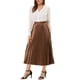 thumbnail image 2 of Falda de fiesta plisada midi con cintura elástica metálica para mujer NOMADIC NOOK XS Marrón, 2 of 7