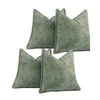 Genérico - Set De 4 Fundas De Cojin Chenille 45X45 Verde Olivo