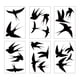 thumbnail image 2 of Pegatinas De Golondrinas, 6 Hojas, 20 Piezas, PVC, Pájaros, Anticolisión, Adhesivos Para Ventanas, 2 of 5