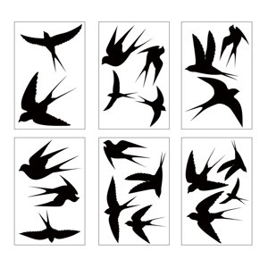 Magideal - Pegatinas De Pájaros Anticolisión Para Ventanas, 6 Hojas, 20 Piezas, Decoraciones Para Puertas De Vidrio, Calcomanías Para Ventanas De Pvc, Pegatinas